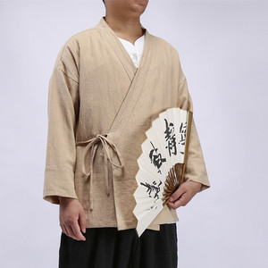 秋装新款男装风亚麻男士汉服C81P75，男装民族服装，钱塘802