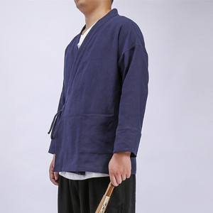 秋装新款男装风亚麻男士汉服C81P75图片