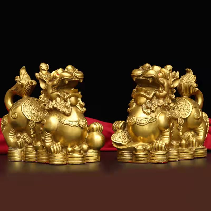 铜貔貅皮修貌貅摆件七星飞天皮丘客厅店铺办公室创意动物装饰礼品