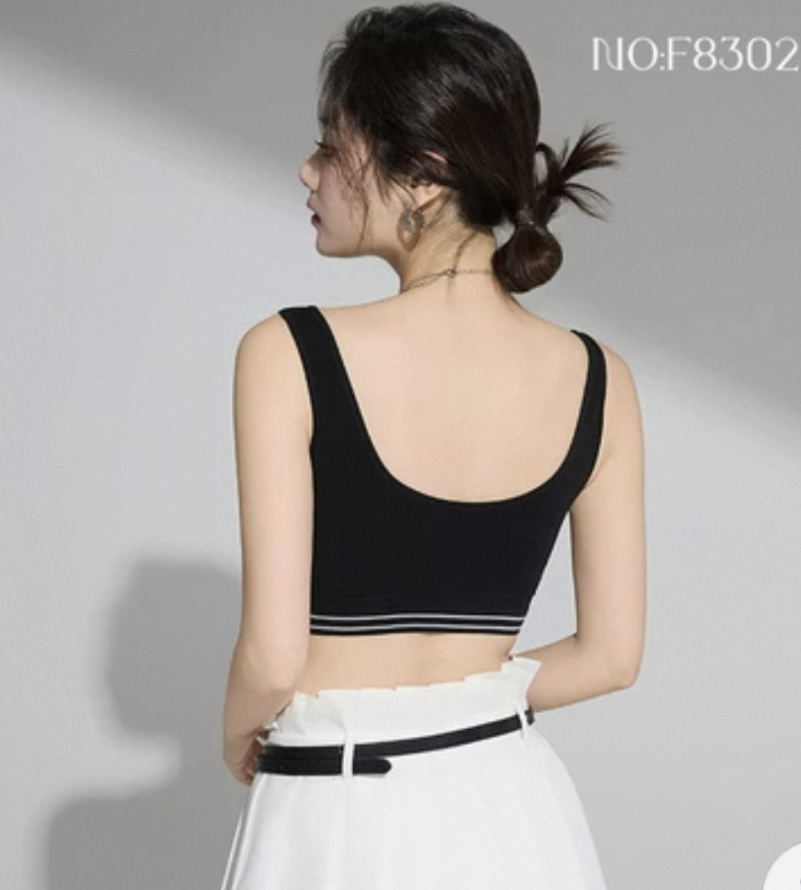 酷色裸氨桑蚕丝莫代尔高弹面料无钢圈运动少女美背内衣黑色