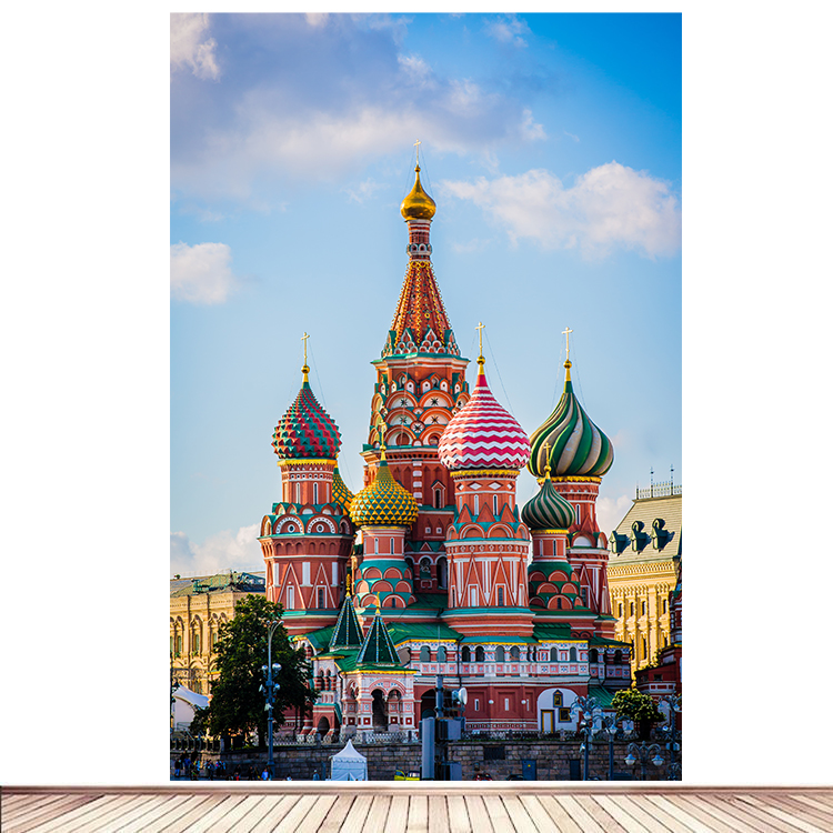 俄罗斯莫斯科著名旅游景点圣彼得堡风光海报房间贴画5