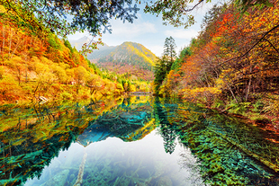 自然山水湖泊山川水色海报制作客厅酒店旅行社装饰贴画挂画J2846