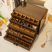 多层大容量首饰盒收纳盒精致耳环项链戒指耳钉收纳盒家用饰品盒