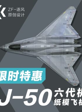 六代机 歼50 纸模型飞机图纸 （难度高 需自己切割制作）