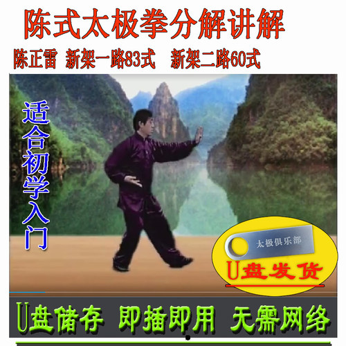 陈正雷 陈氏太极拳新架一路分解讲解陈式83式教学教材U盘视频资料