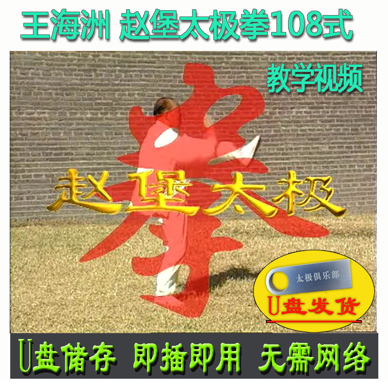 王海洲 赵堡太极拳108式u盘视频 分解讲解教学一百零八式