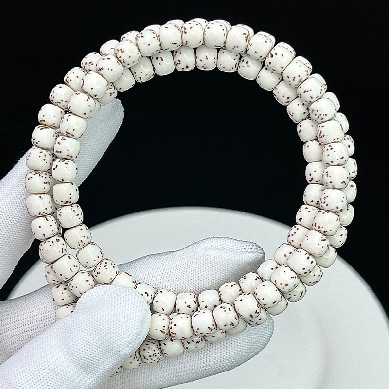 海南精工大留白星月菩提108颗 A货星月菩提素珠文玩佛珠工厂批发