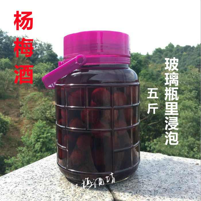 正宗自酿杨梅酒农家桶装浙江特产果酒梅子酒送玻璃瓶包邮5斤