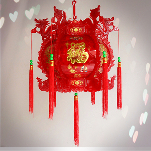 大红灯笼走马灯茶酒楼阳台乔迁旋转水晶发光灯春节日新年装饰灯笼