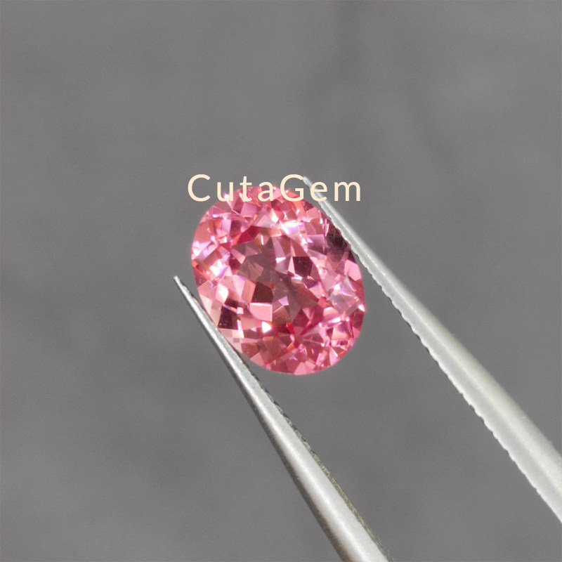 帕帕拉恰培育宝石裸石日出色日落色莲花色 人工合成人造 水滴梨形