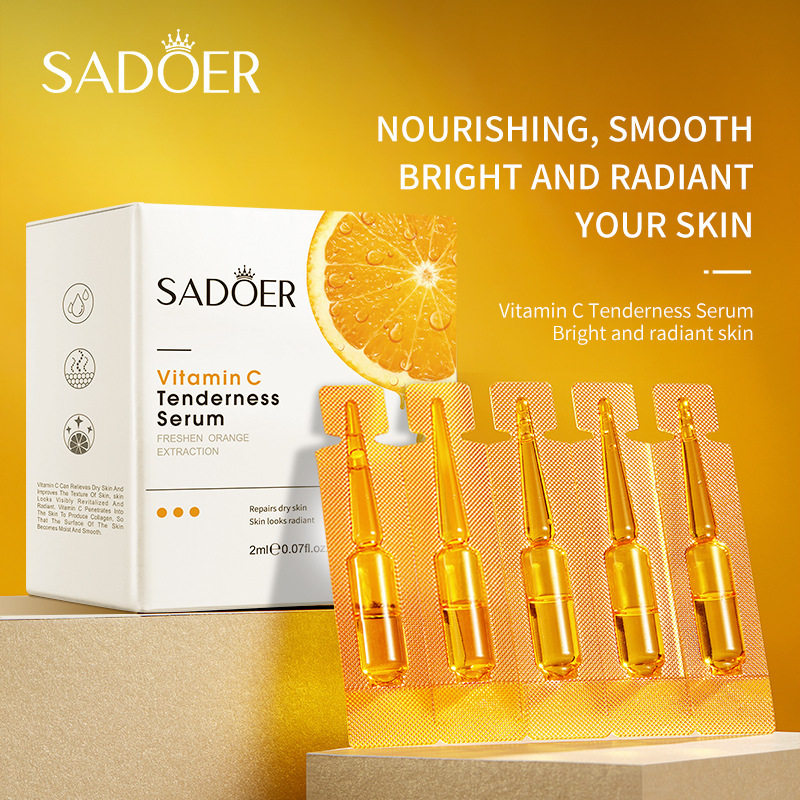 跨境现货维生素C精华液 SADOER滋润补水保湿护肤精华外贸工厂直销