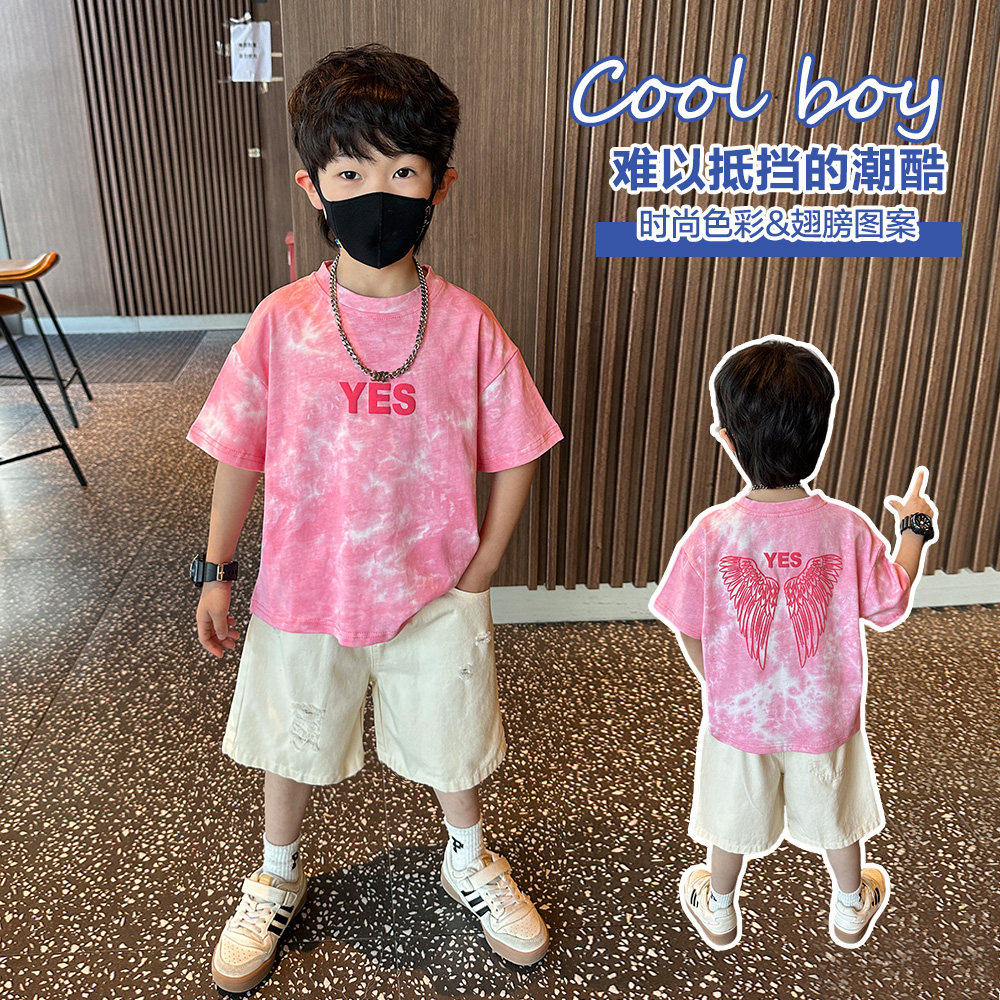 韩版男童夏装短袖套装帅气炸街潮图片