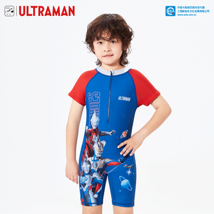 奥特曼儿童泳衣男孩2025夏季新款连体游泳衣小中大童温泉泳装速干