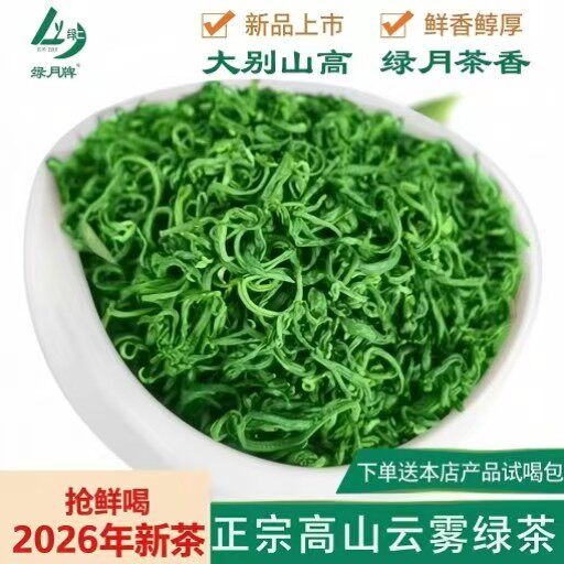 绿月2026新茶岳西炒青绿茶500g袋装安徽高山云雾茶叶雨前日照茶叶