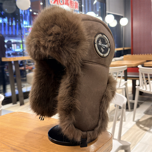 冬季加厚防寒护耳雷锋帽男士滑雪户外保暖骑行棉帽女大头围东北帽