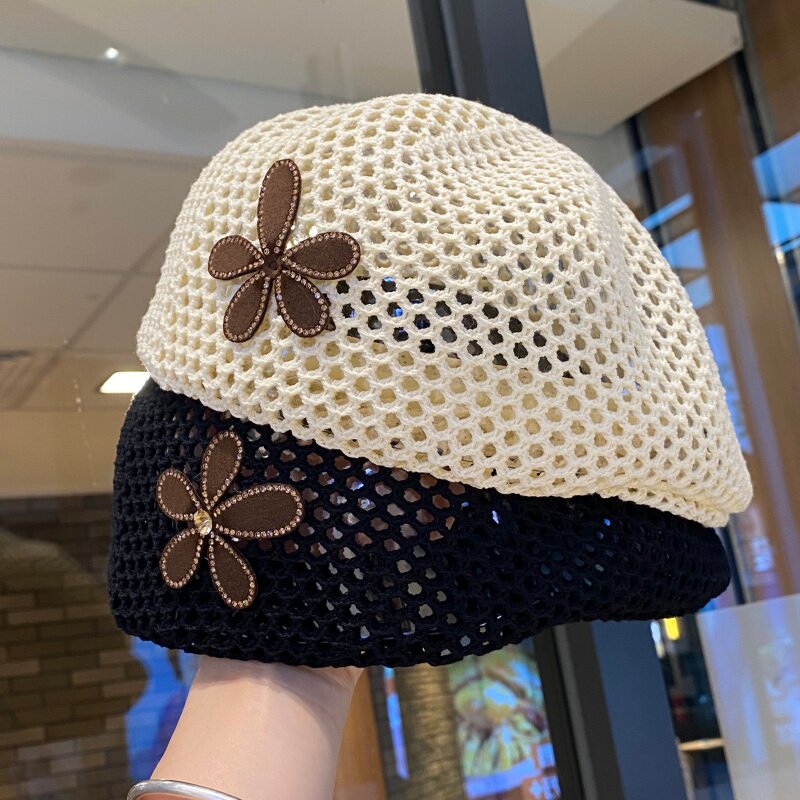 韩版时尚镂空反戴前进帽女夏季气质休闲百搭显脸小贝雷帽鸭舌帽