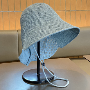 女春夏季 透气护脖遮阳防晒帽户外出游显脸小盆帽 牛奶丝渔夫帽新款