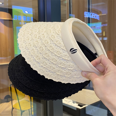 夏季新款蕾丝防晒空顶帽子女户外