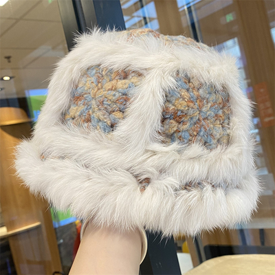 女冬季新款保暖毛绒绒渔夫帽时尚