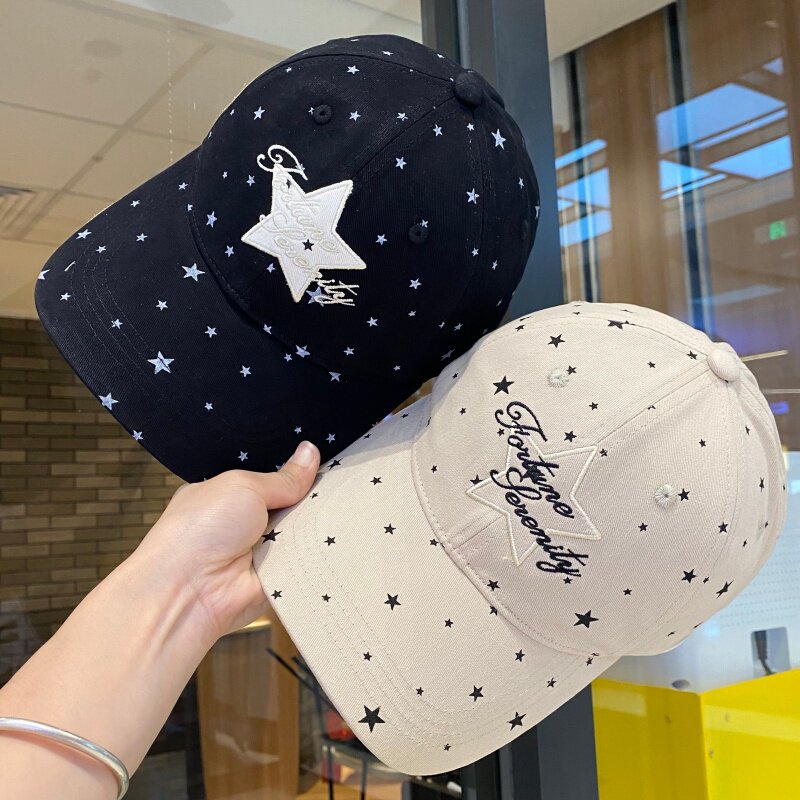 刺绣字母五角星棒球帽女韩版百搭