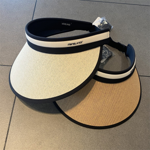 新款 防紫外线遮阳帽骑车草编大檐空顶帽百搭出游海边防晒帽 女夏季