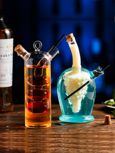 鸳鸯鸡尾酒杯创意分享杯 双管玻璃杯个性酒吧器皿挂式水杯饮料杯