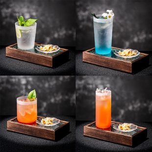 国风鸡尾酒杯创意组合套装女生微醺酒杯高颜值酒吧玻璃杯果酒杯子