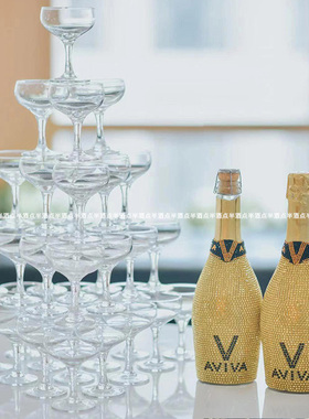 婚礼香槟塔多层庆功宴酒店开业用蝶形鸡尾酒香槟塔杯婚庆道具