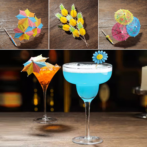 创意鸡尾酒签装饰花签水果签果插