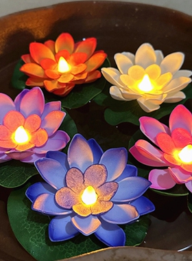 浮水蜡烛灯许愿荷花莲花灯