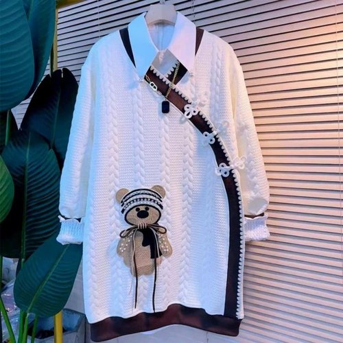 秋冬款可爱风立体卡通长袖上衣