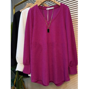 V领休闲百搭长袖 宽松显瘦遮肉中长款 上衣女 胖MM300斤大码 春秋新款