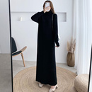 针织高领毛衣裙过膝遮臀胖MM连衣裙女 温柔慵懒长款 加大码 宽松韩版