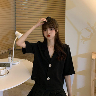 300斤加大码 显瘦港风高级感气质洋气夏季 胖妹妹2 修身 女 短袖 衬衫