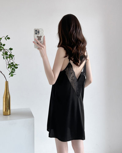 蕾丝拼接女装家居服内搭夏连衣裙