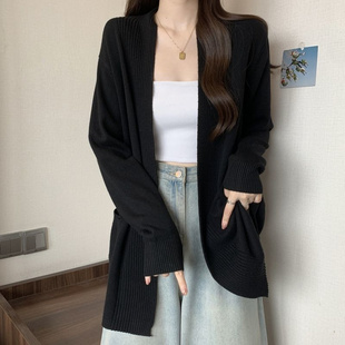 披肩针织衫 开衫 女款 春秋简约慵懒风舒适百搭纯色胖MM300斤加大码