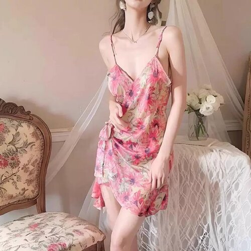 300斤夏季复古一片式法式睡裙