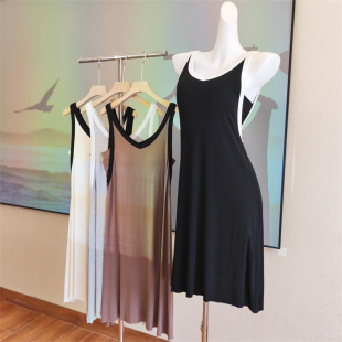 款 胖MM2 夏季 简约休闲风慵懒风显瘦港风内搭睡裙女装 潮 300斤大码