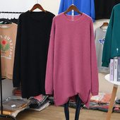 加厚打底针织毛衣女 包臀宽松显瘦胖妹妹长袖 300斤超大码 中长款