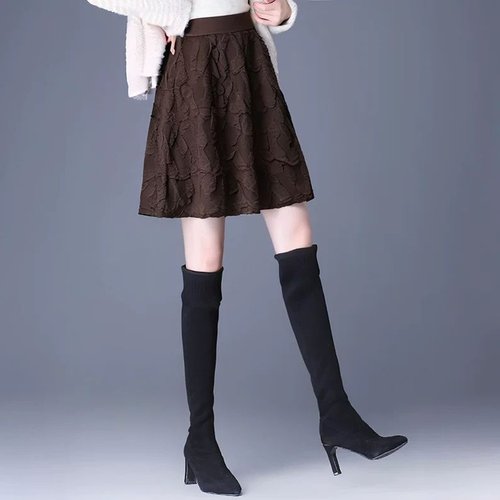 胖妹妹叠穿神器小屁帘高腰半身裙