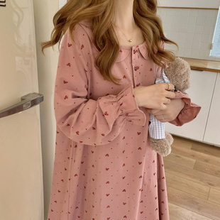 中长款 胖mm2 特大码 春秋新款 家居服睡裙潮 300斤温柔风甜美ins女装