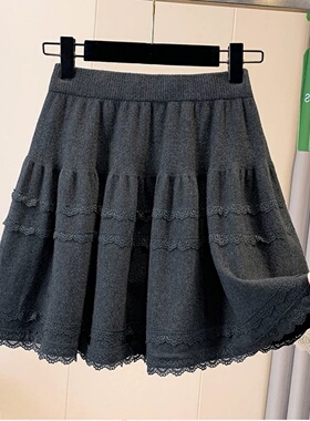 胖MM2-300斤大码女装法式蛋糕荷叶边蕾丝A字蓬蓬半身裙女显瘦短裙