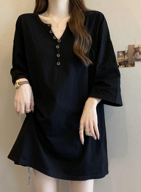 韩版简约休闲风ins纯色胖妹妹2-300斤特大码夏季新款女装上衣T恤