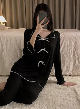 女家居服春秋款长袖长裤睡衣套装