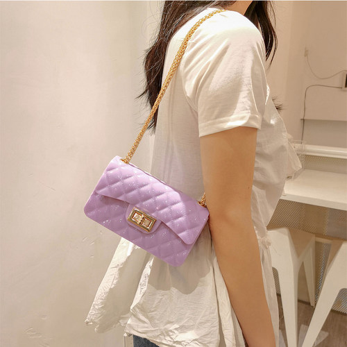 小香风流行马卡龙菱格新款链条包