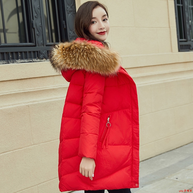 天猫冬季新款韩版大毛领羽绒服女中长款加厚修身休闲时尚连帽外套|ruв категории Женская одежда, куртка - от Buy2taobao.com для оказания профессиональной услуги покупки агента Taobao