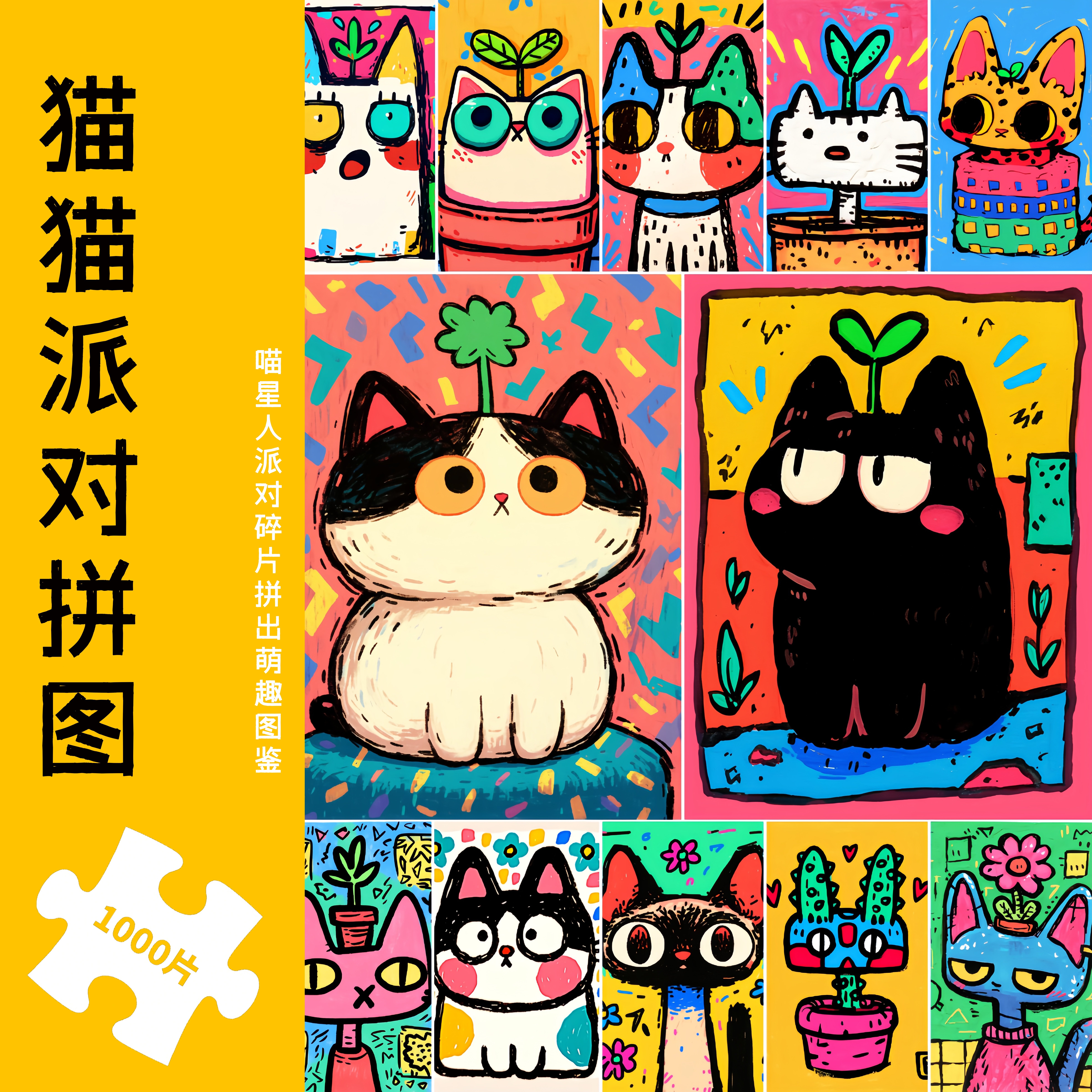《猫猫派对》1000片拼图成人解压治愈高级感生日礼物儿童益智玩具图片