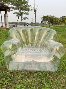 Transparent sofa PVC inflatable sofa camping lazy seat