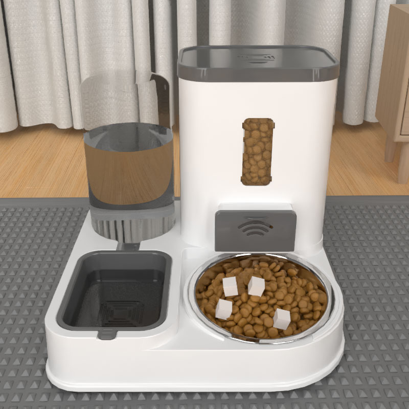 猫碗狗碗猫食盆猫咪猫粮自动喂食器饮水一体猫盆狗盆宠物喝水双碗