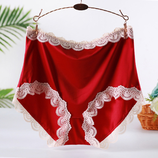 女胖MM200斤细腻丝滑冰丝 内裤 高腰110 240斤蕾丝缎面大码